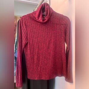Red and black ribbed turtleneck. Forever 21. Large.